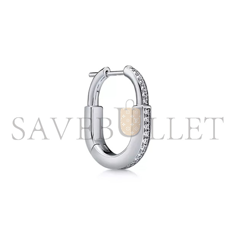 TIFFANY LOCK SMALL LOCK EARRINGS IN WHITE GOLD WITH PAVÉ DIAMONDS 74365973
